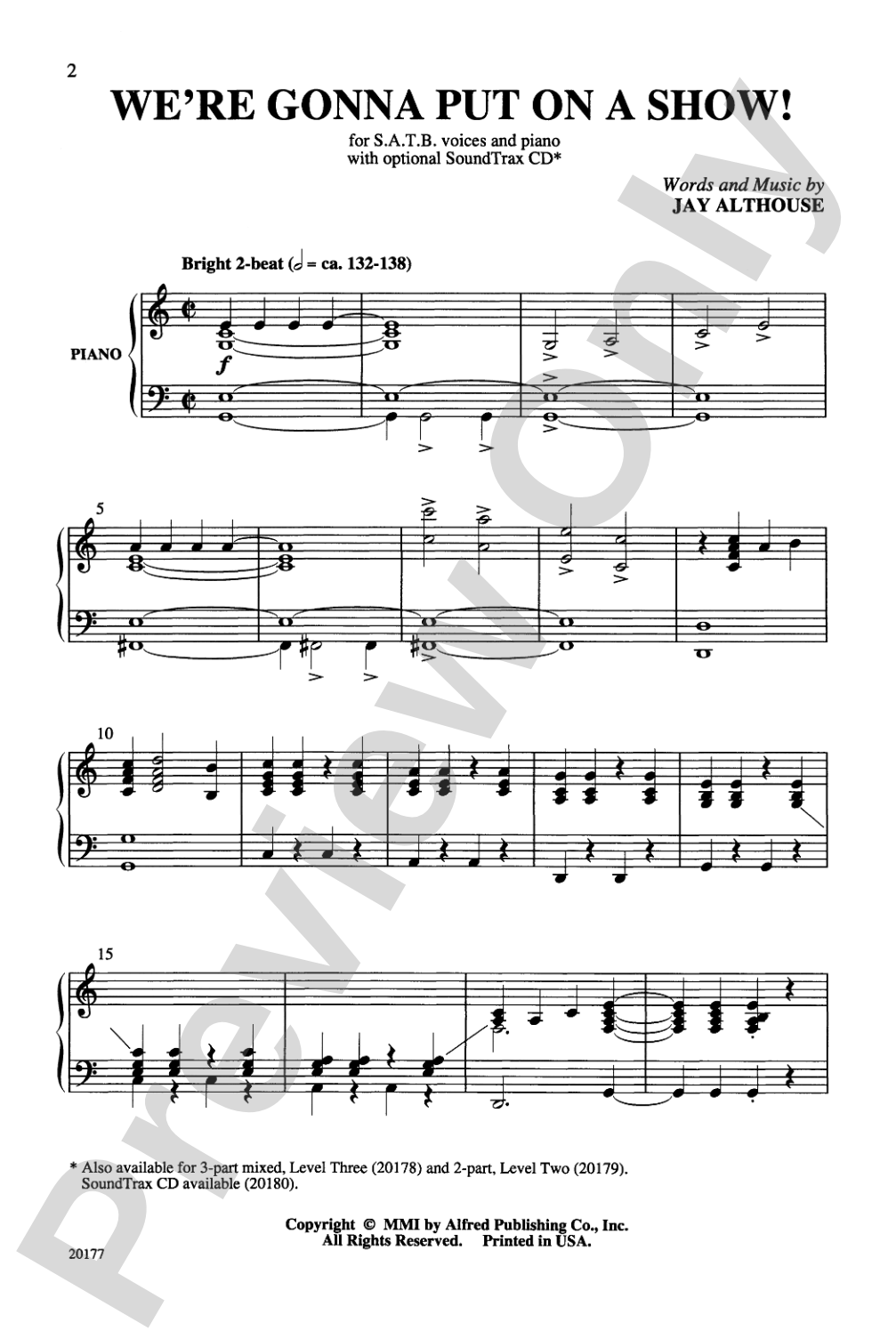 We're Gonna Put On a Show: SATB Choral Octavo