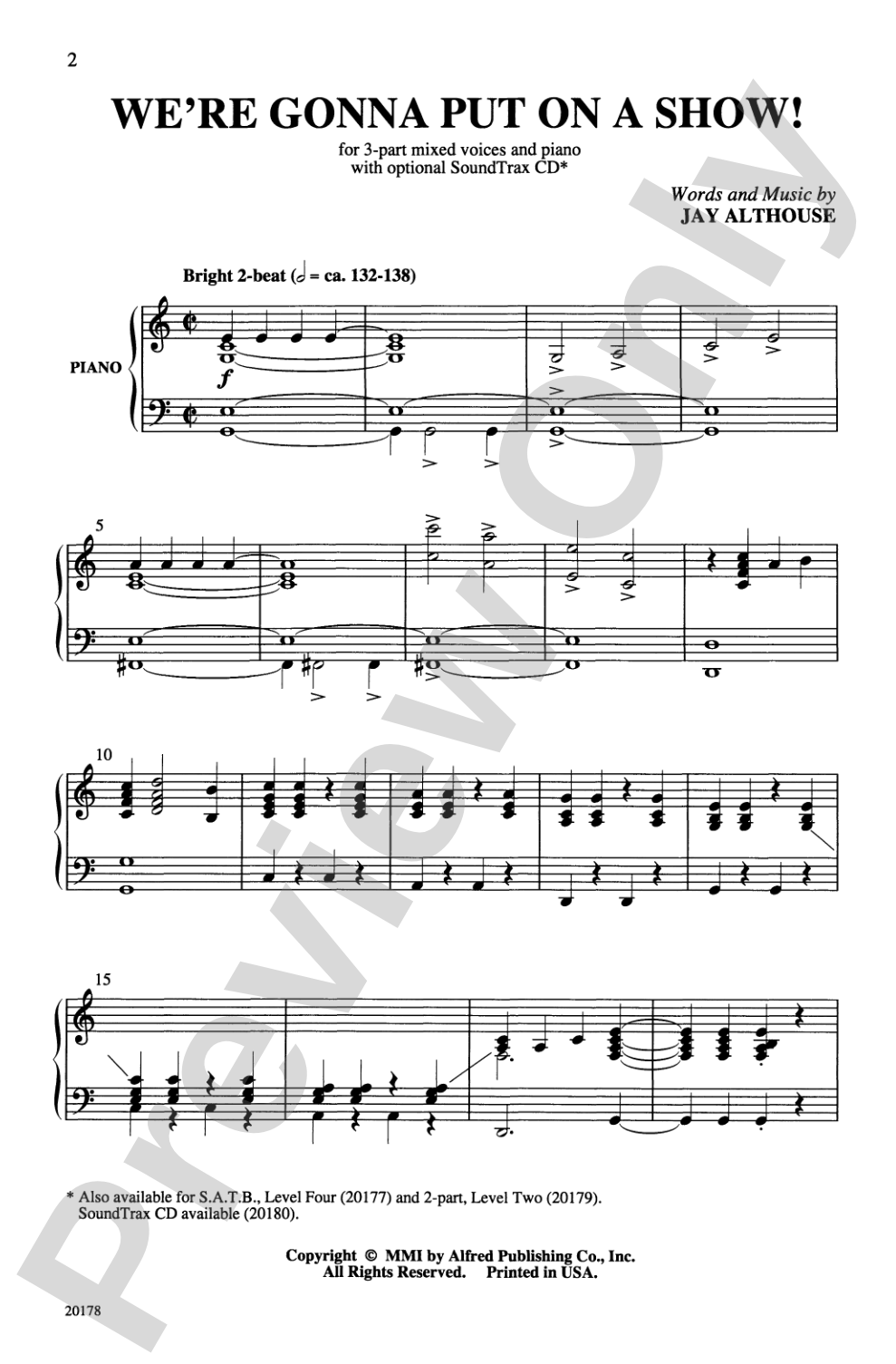 We're Gonna Put On a Show: 3-Part Mixed Choral Octavo