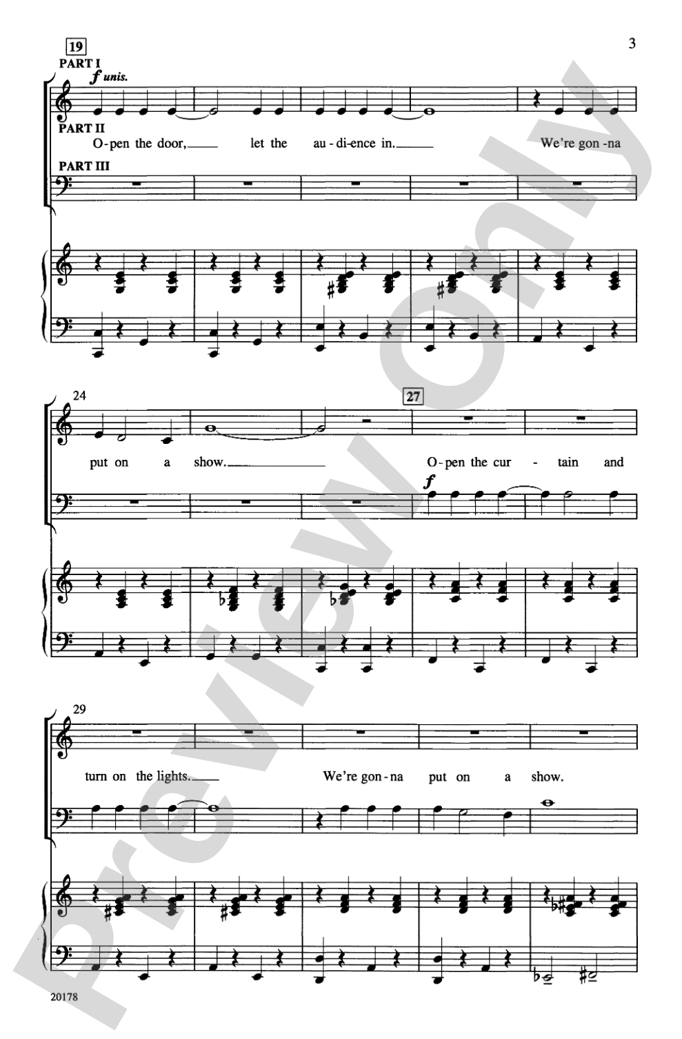 We're Gonna Put On a Show: 3-Part Mixed Choral Octavo