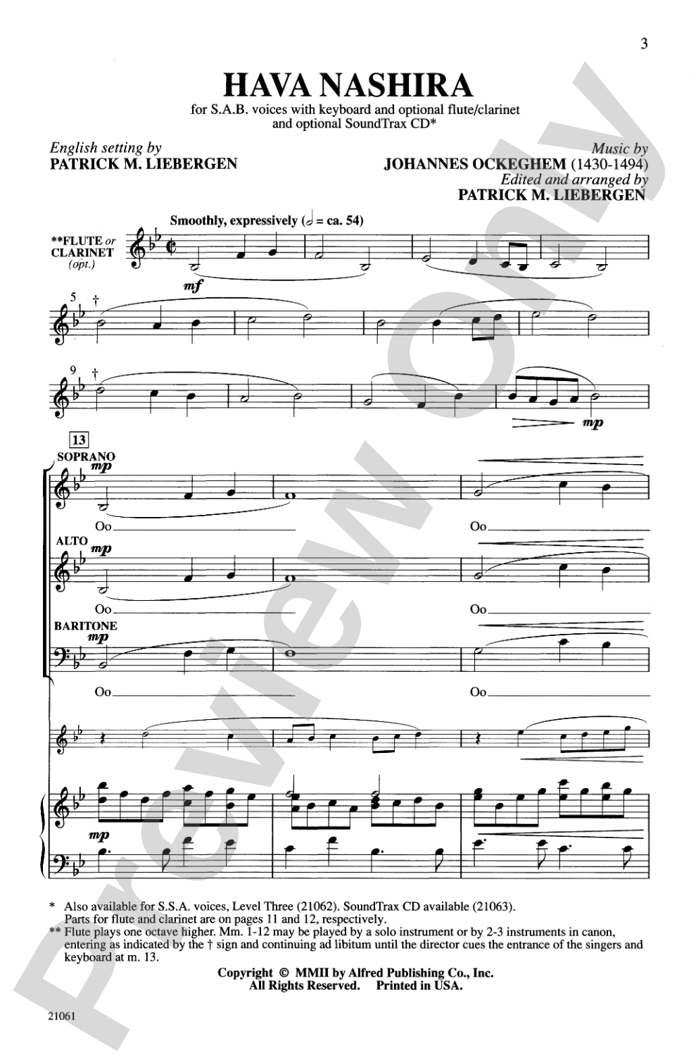 Hava Nashira (Let Us Sing Together): SAB Choral Octavo