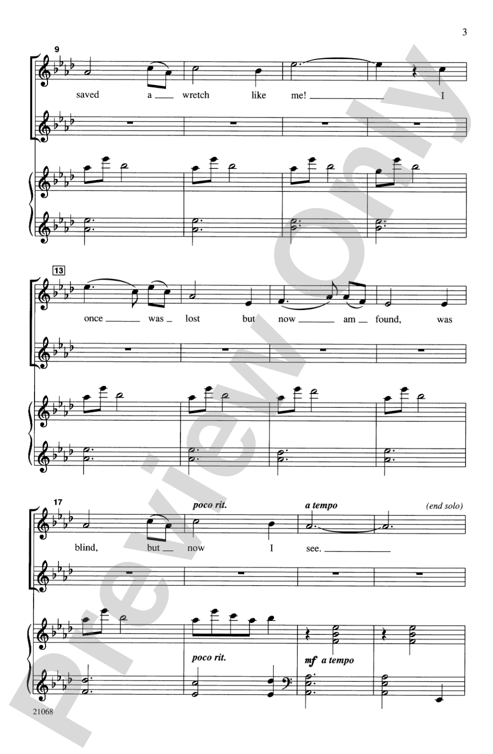 Amazing Grace: SSAA Choral Octavo