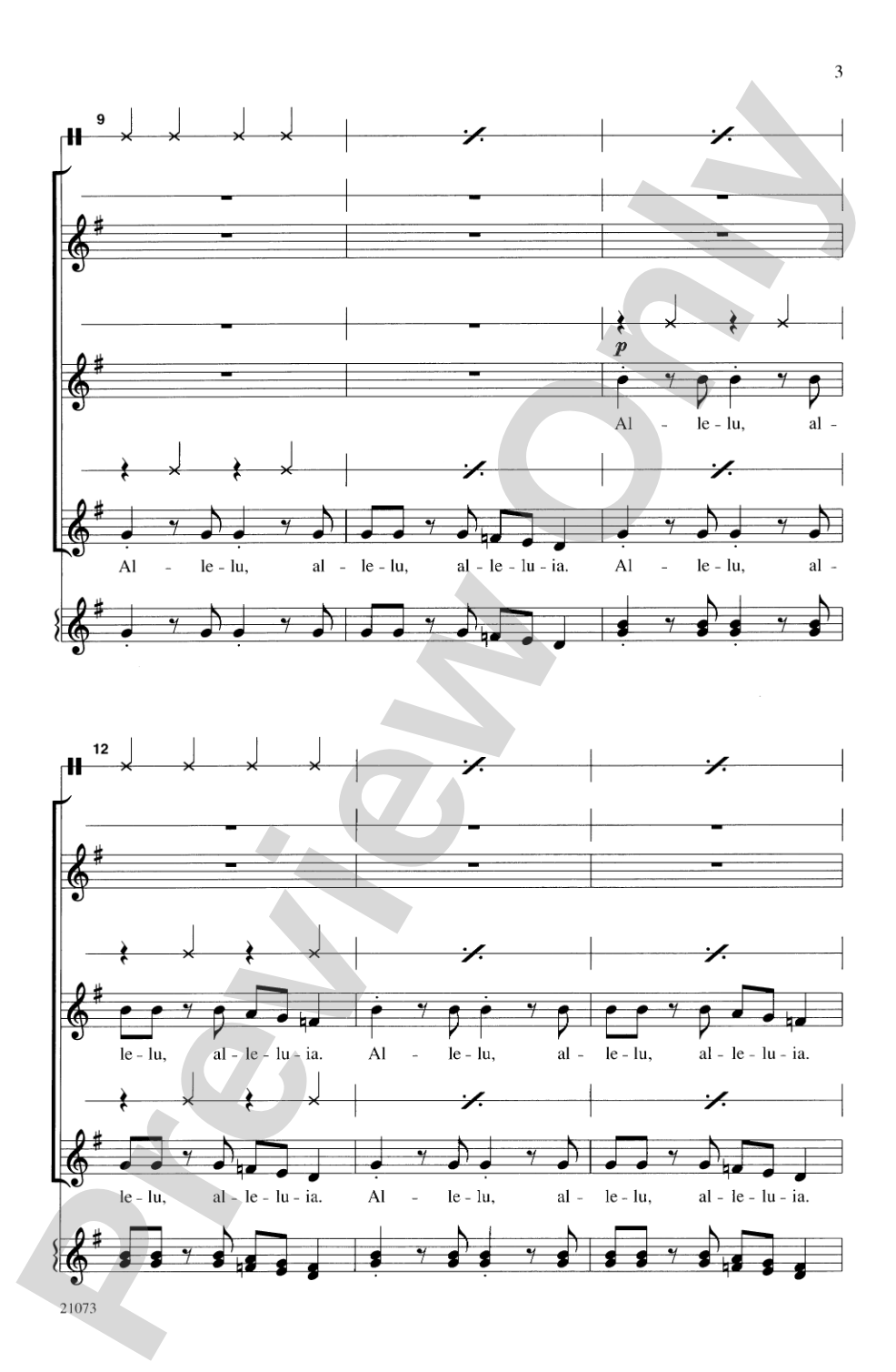 A Festive Alleluia: 3-Part (any combination) Choral Octavo