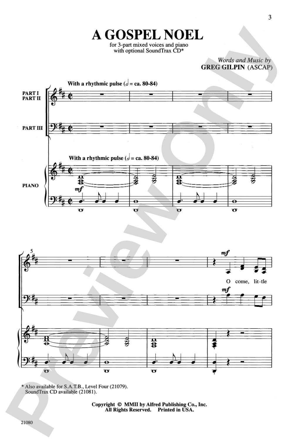 A Gospel Noel: 3-Part Mixed Choral Octavo