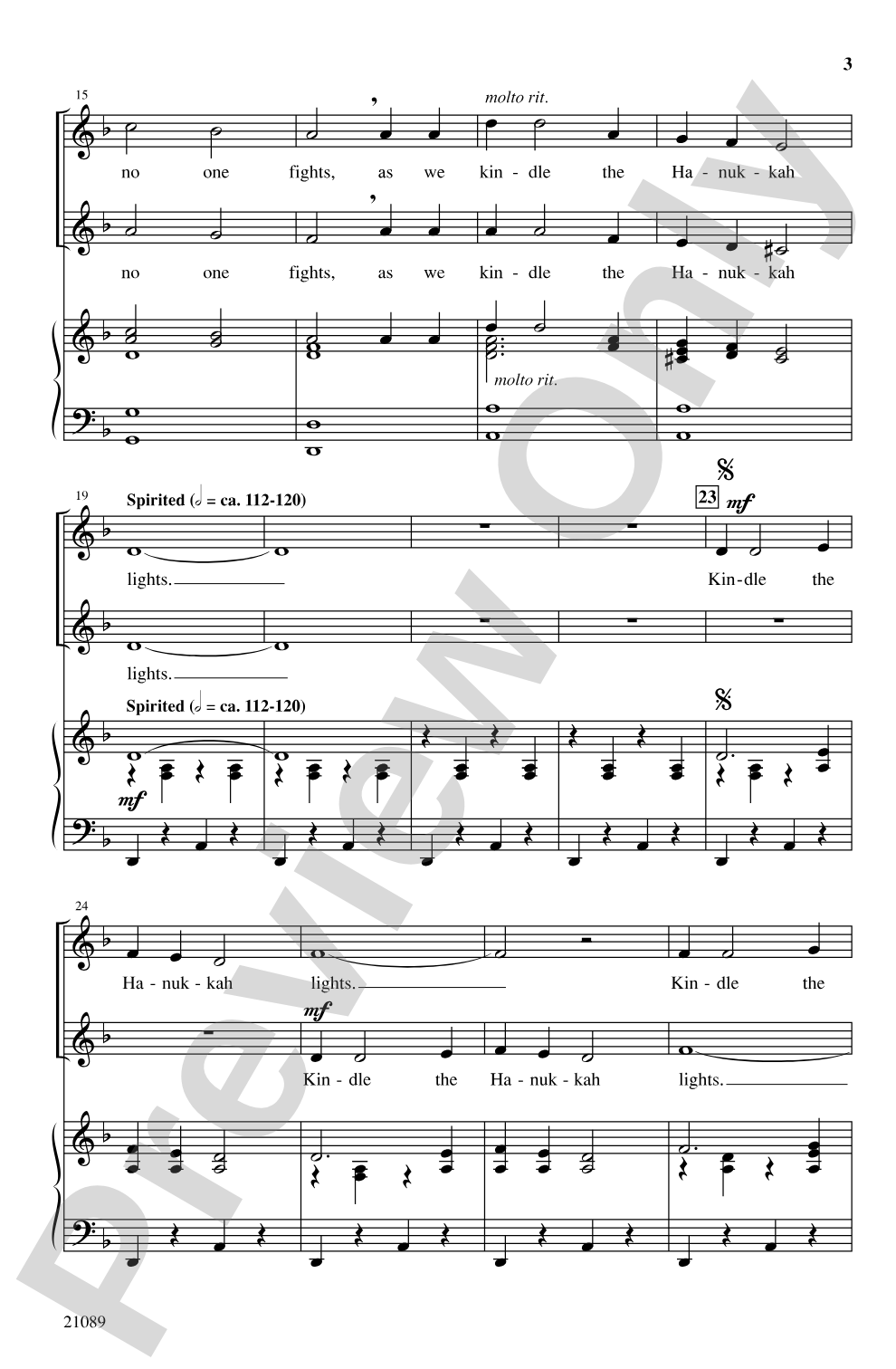 Kindle the Hanukkah Lights: 2-Part Choral Octavo