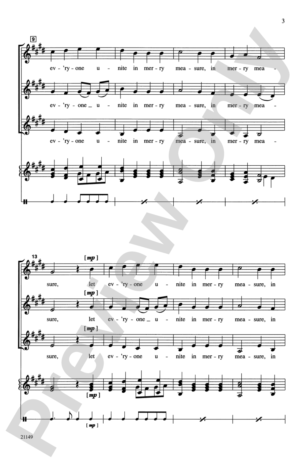 Come, Celebrate with Joyful Pleasure: SSA, <I>a cappella</I> Choral Octavo