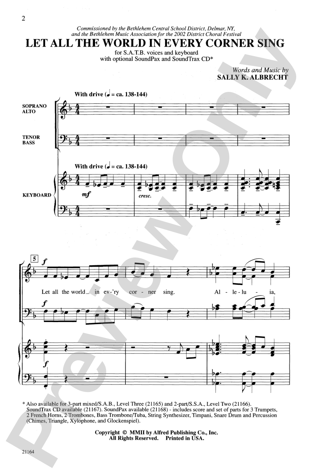 Let All the World in Every Corner Sing: SATB Choral Octavo