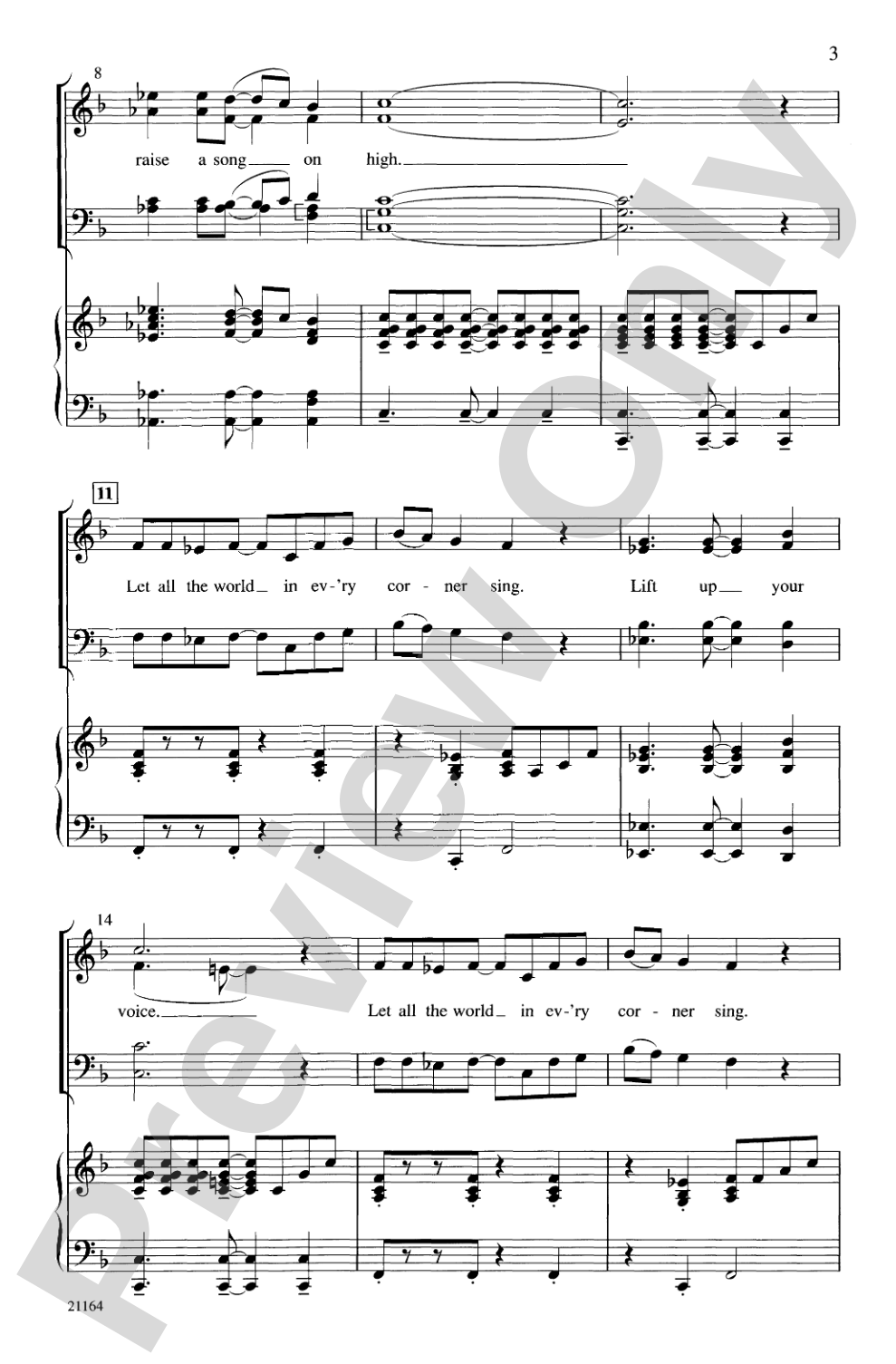 Let All the World in Every Corner Sing: SATB Choral Octavo