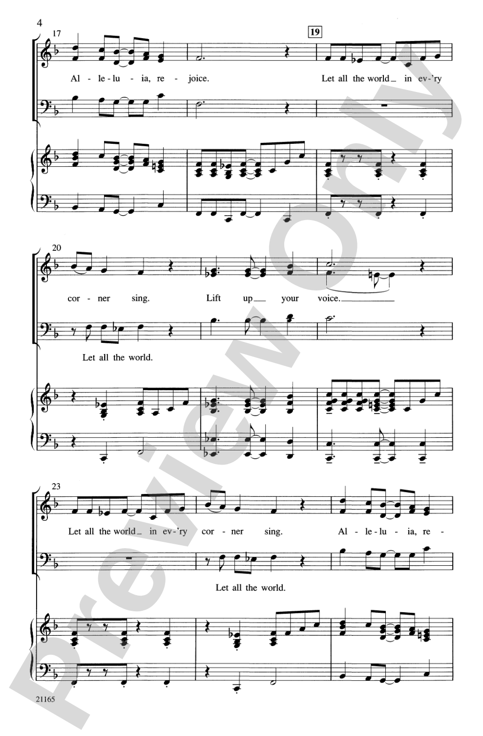 Let All the World in Every Corner Sing: 3-Part Mixed or SAB Choral Octavo