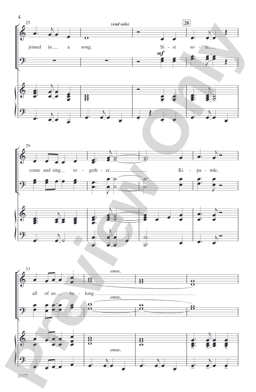 Changamano (Join Together-Swahili): SATB Choral Octavo