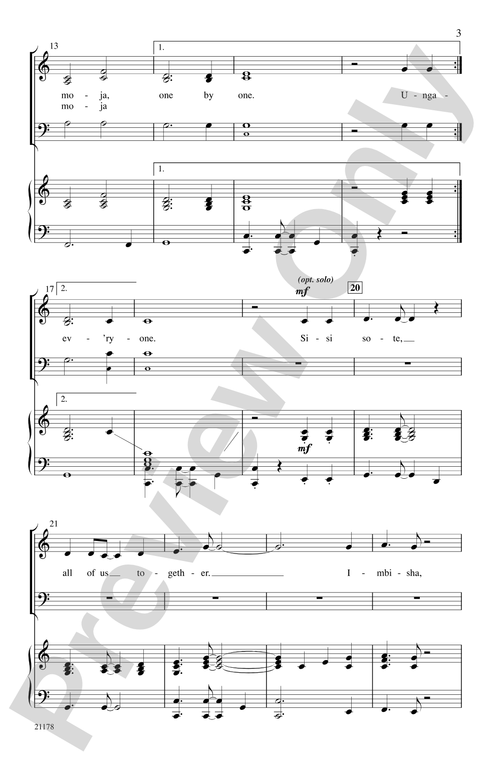 Changamano (Join Together-Swahili): 3-Part Mixed Choral Octavo