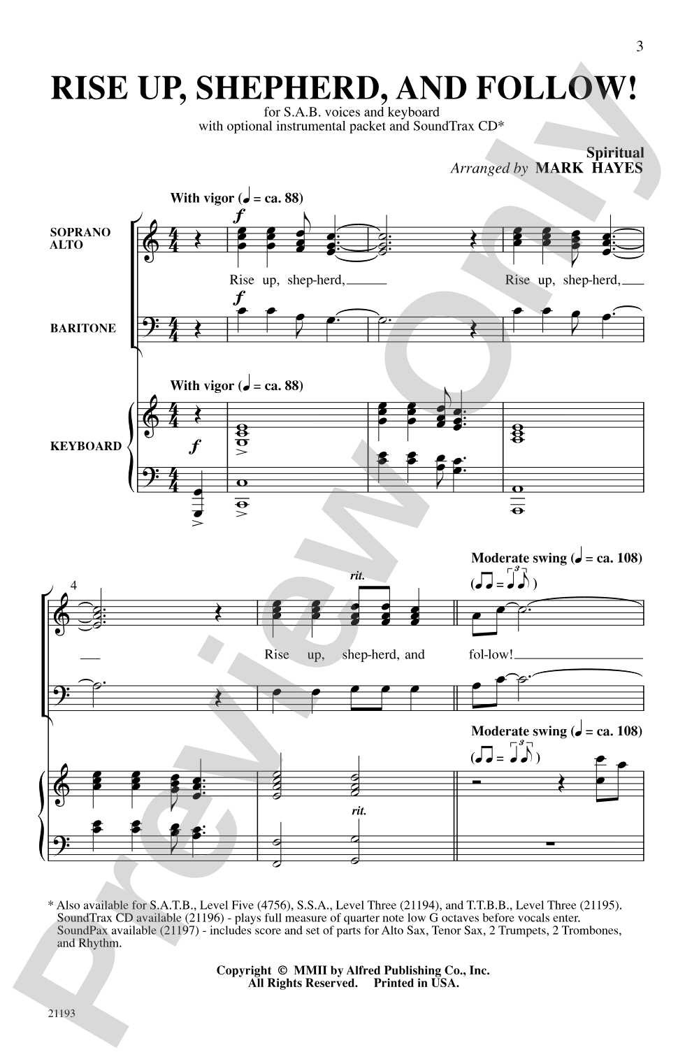 Rise Up, Shepherd, and Follow!: SAB Choral Octavo