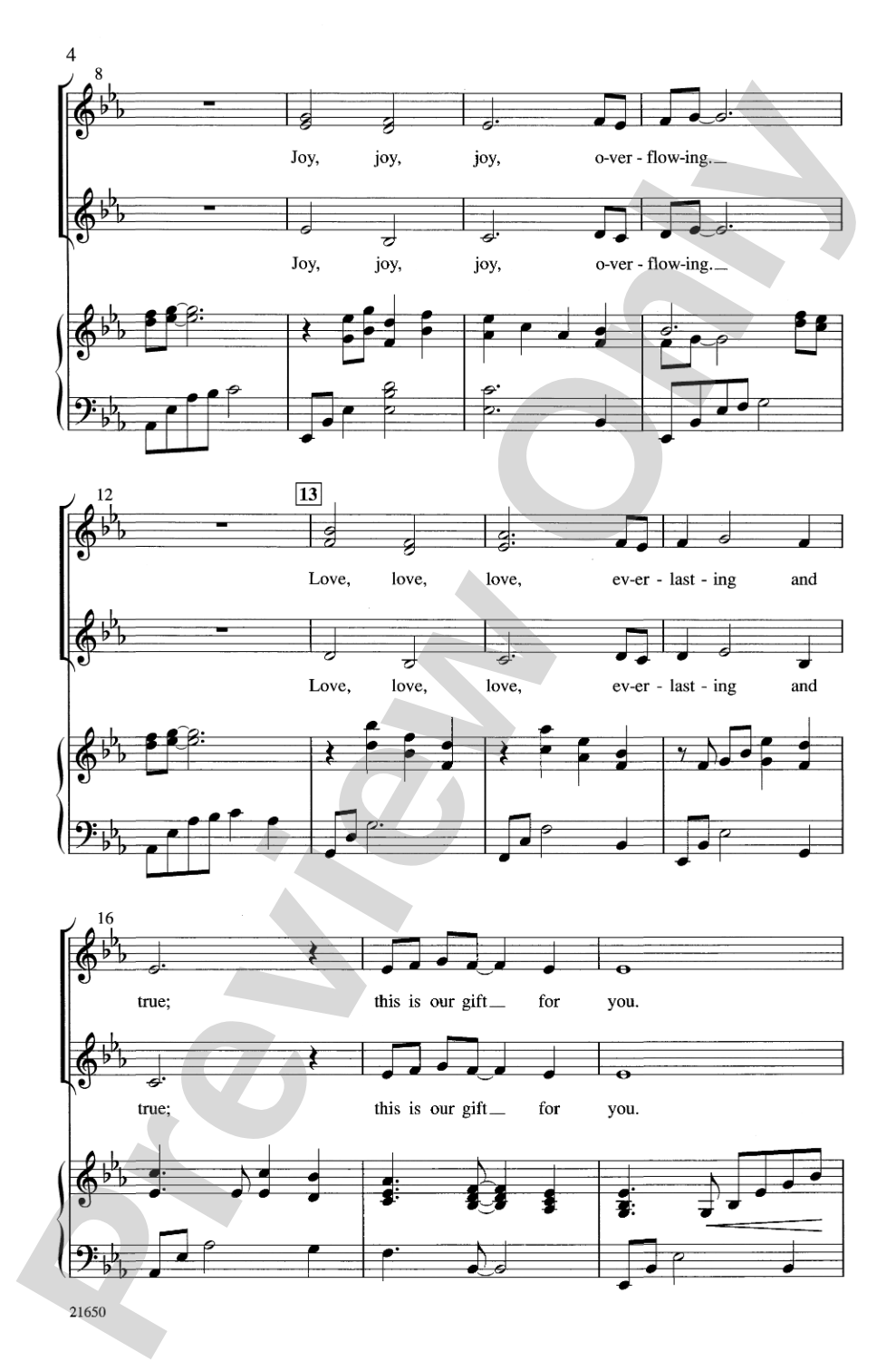 Our Gift for You: SSA Choral Octavo