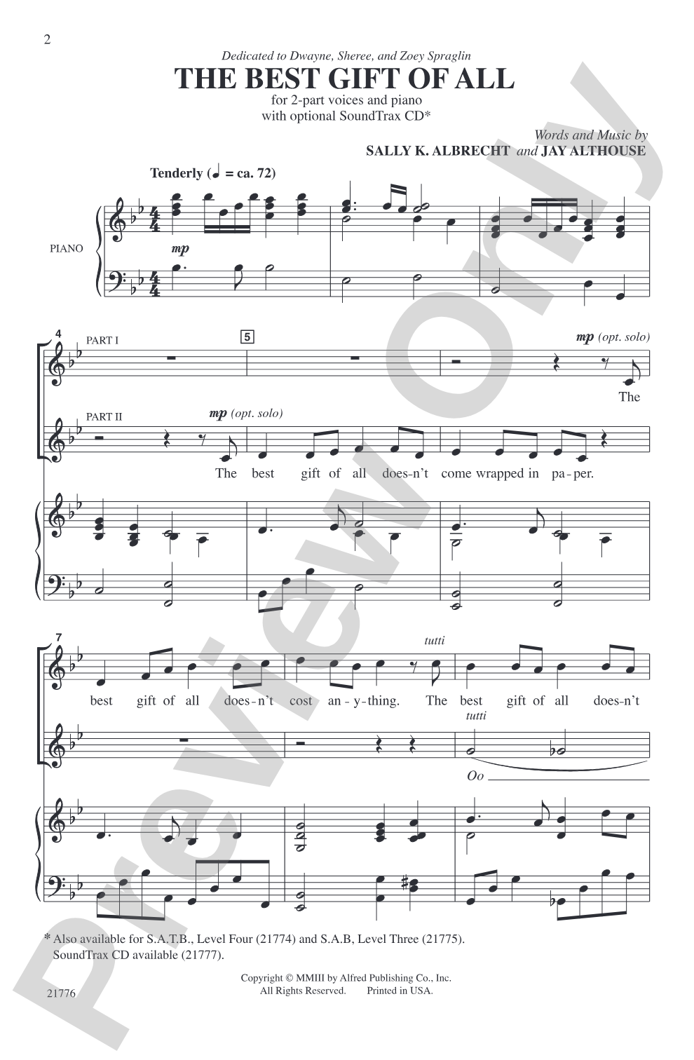 The Best Gift of All: 2-Part Choral Octavo