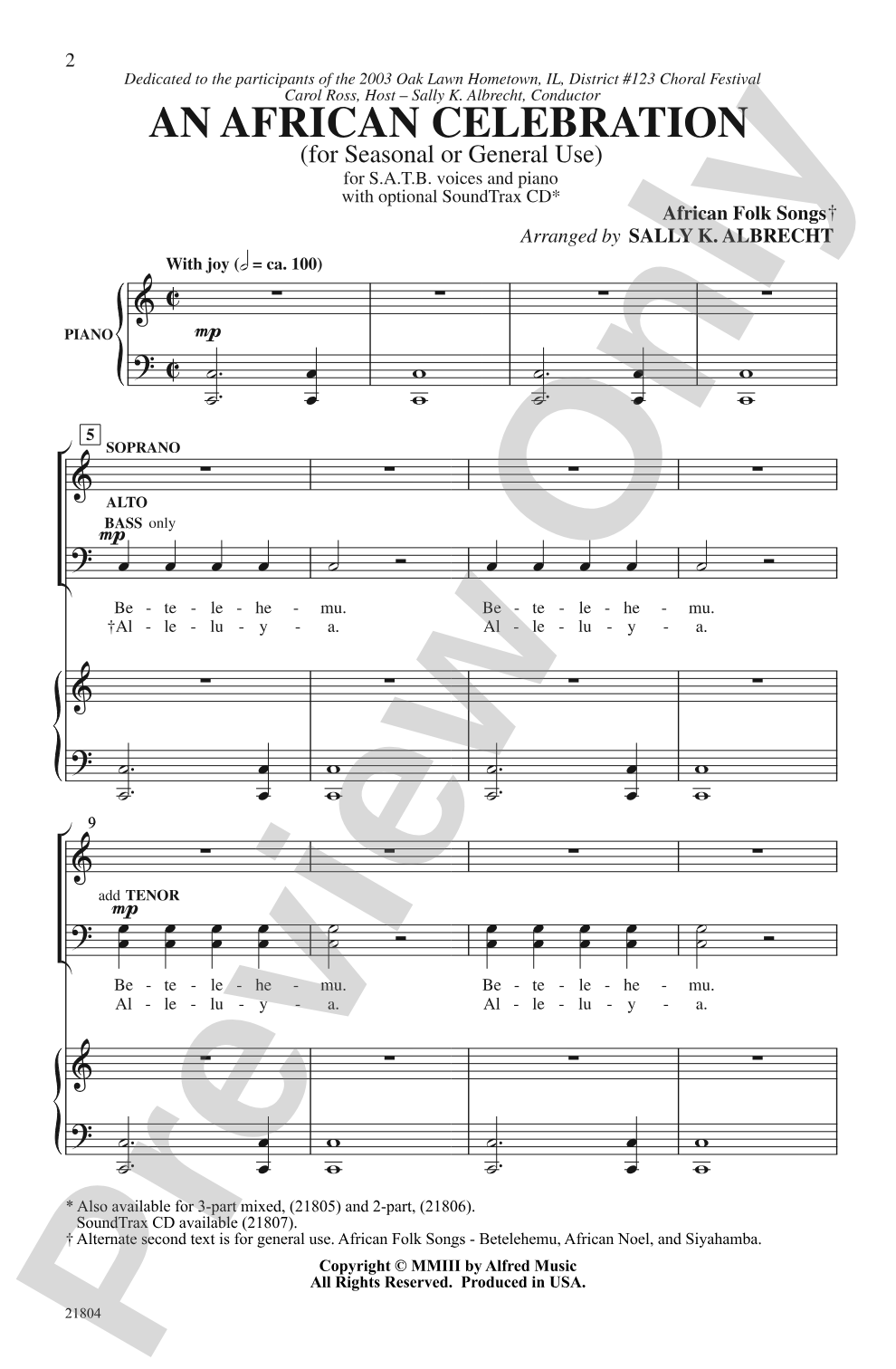 An African Celebration: SATB Choral Octavo