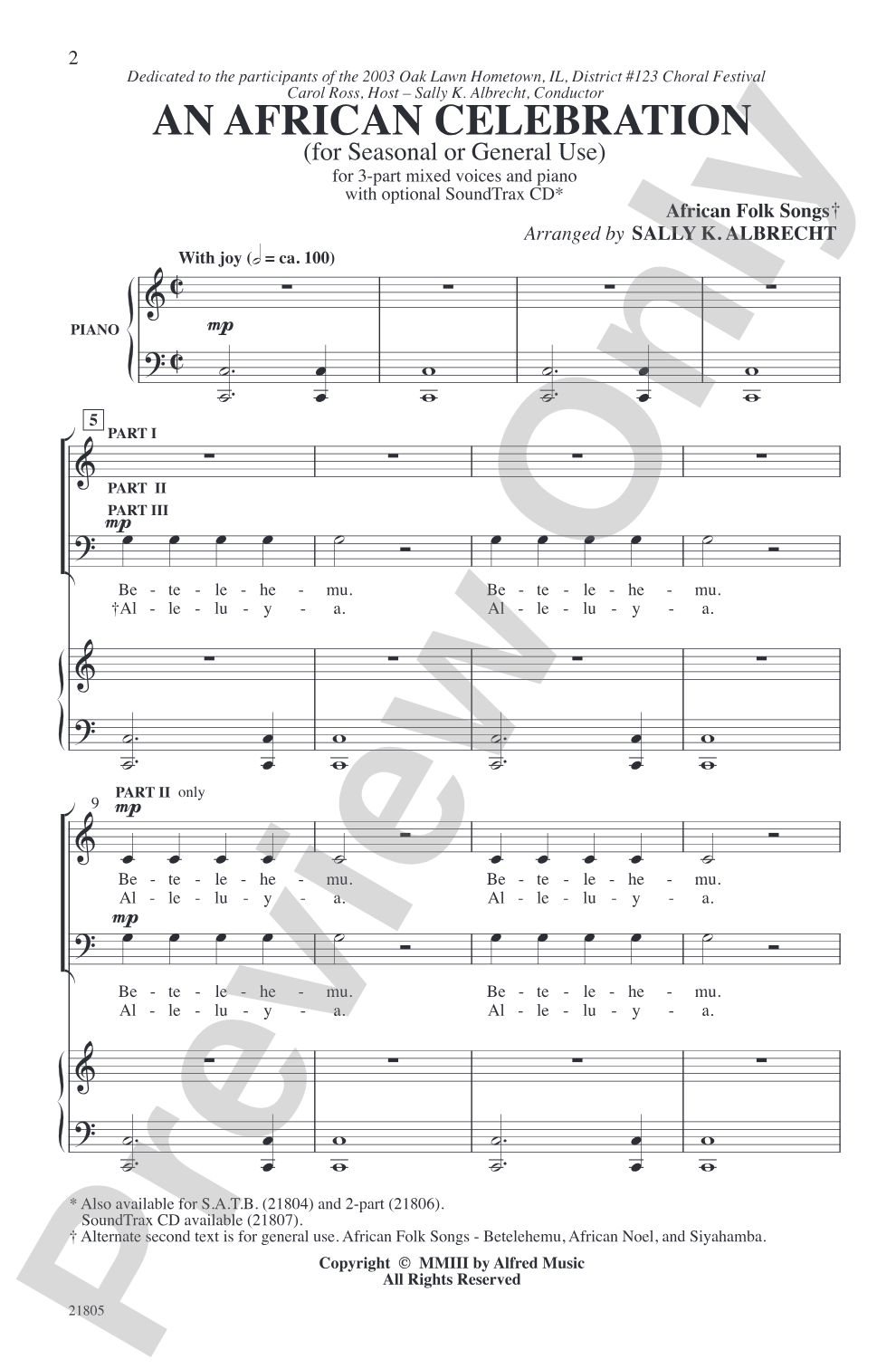 An African Celebration: 3-Part Mixed Choral Octavo