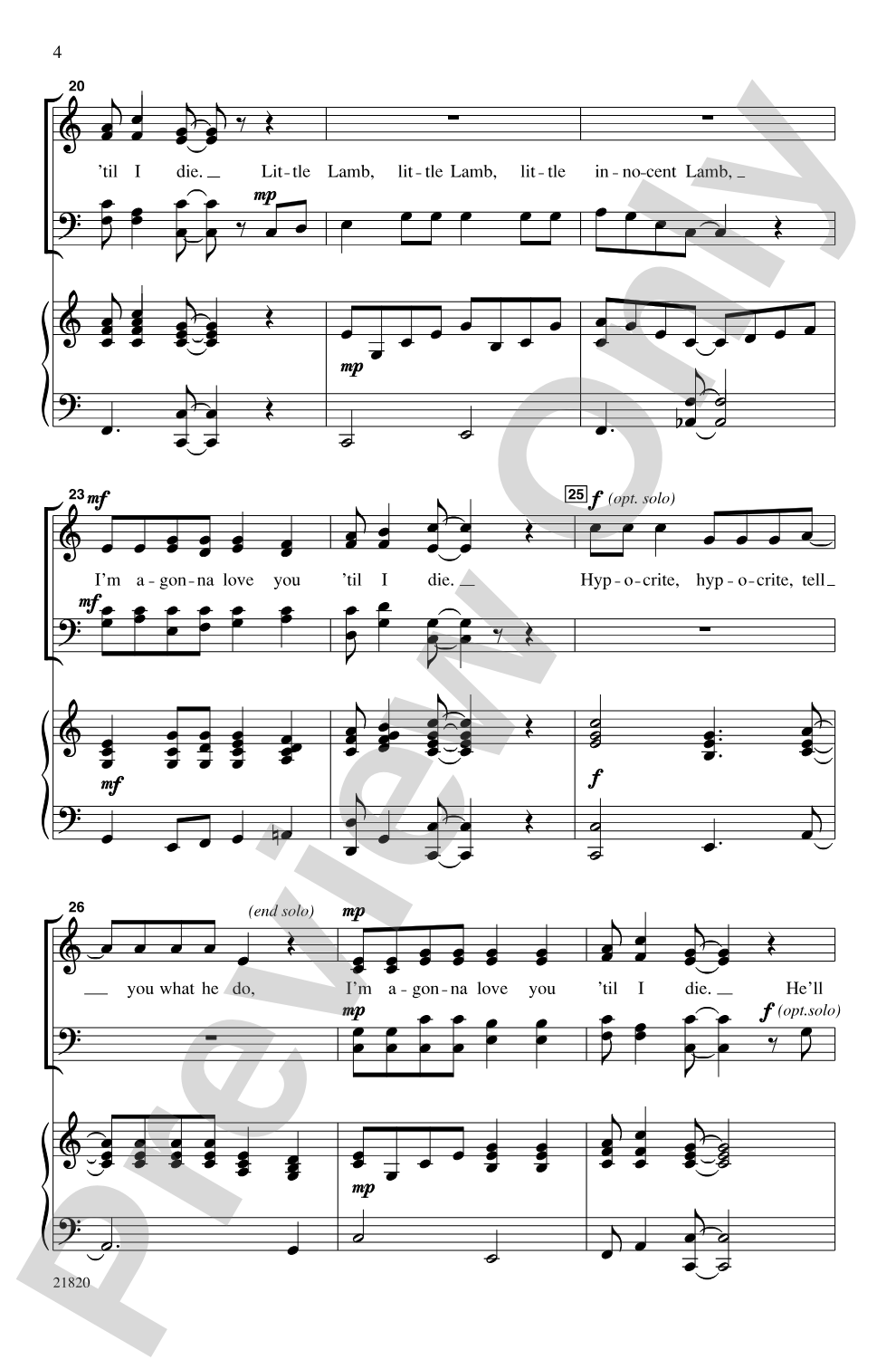 Little Innocent Lamb: SATB Choral Octavo