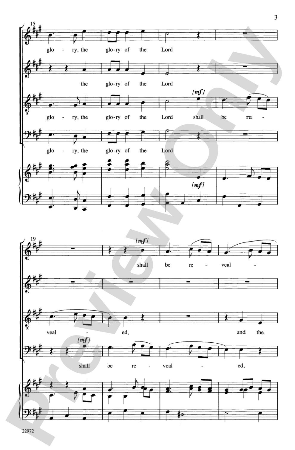 And the Glory of the Lord (from <i>The Messiah</i>): SATB Choral Octavo