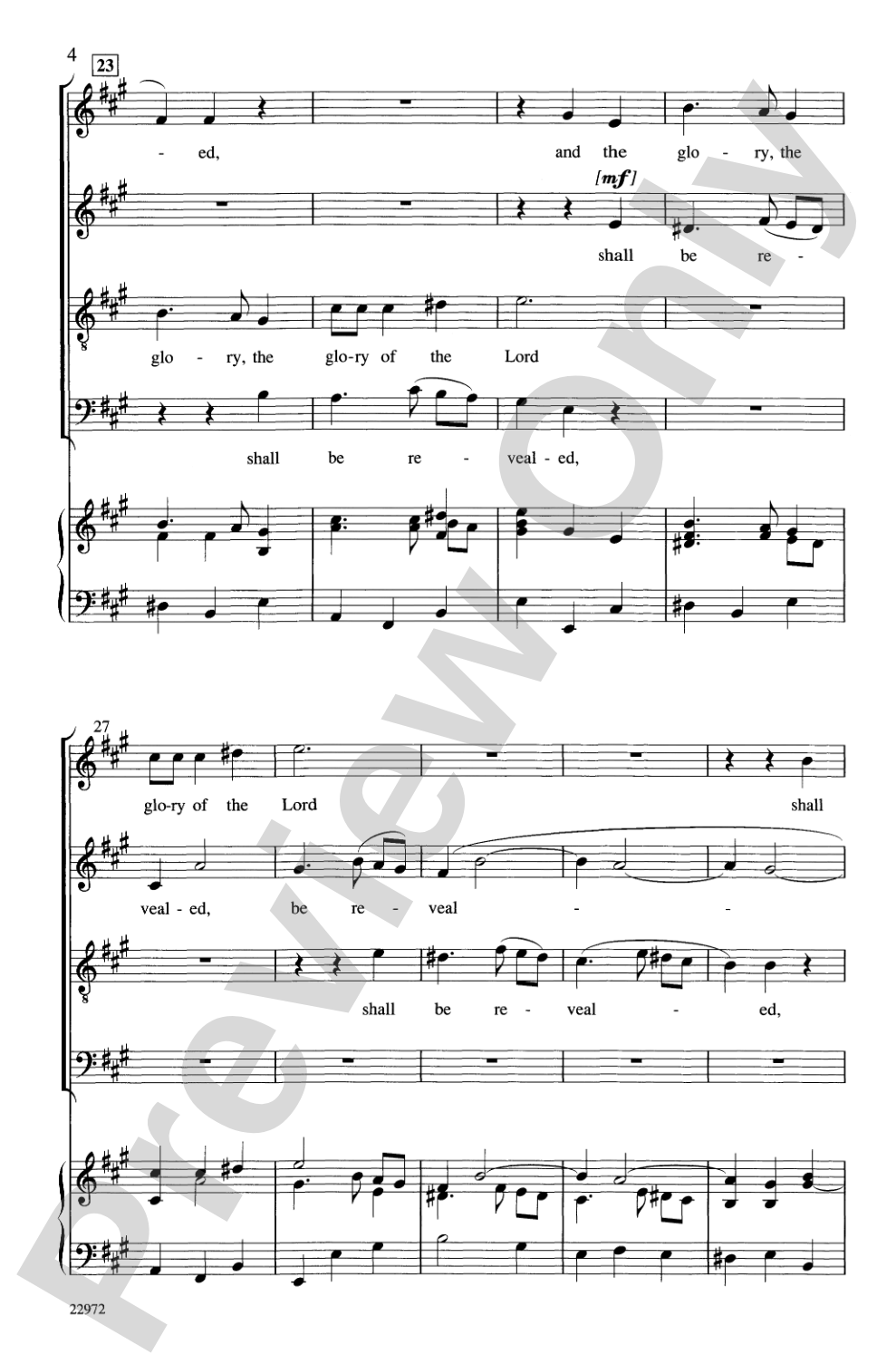 And the Glory of the Lord (from <i>The Messiah</i>): SATB Choral Octavo