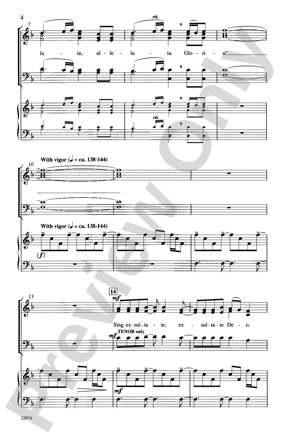 Exsultate Deo: SATB Choral Octavo