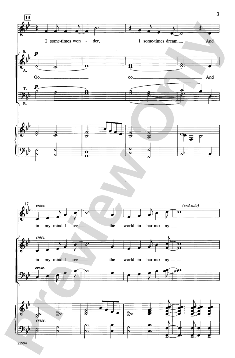The Dream: SATB Choral Octavo