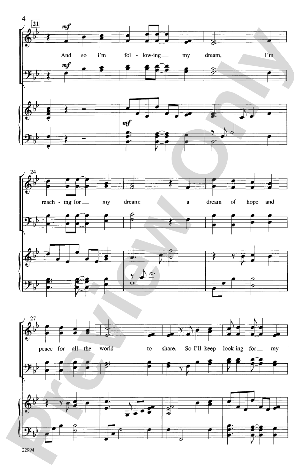 The Dream: SATB Choral Octavo
