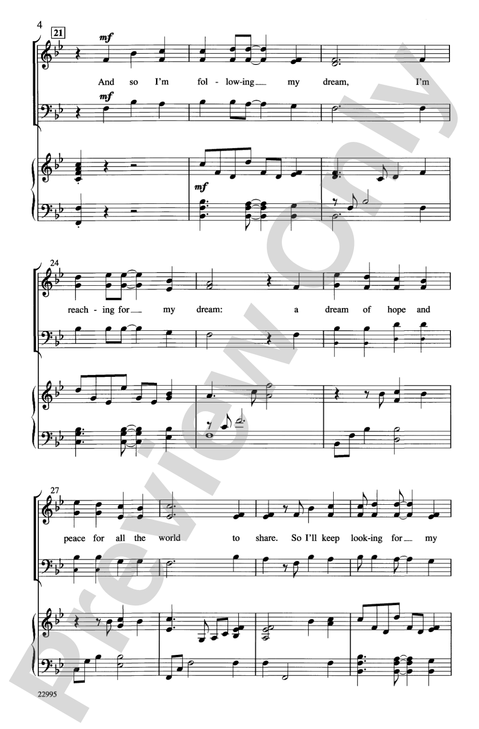 The Dream: SAB Choral Octavo