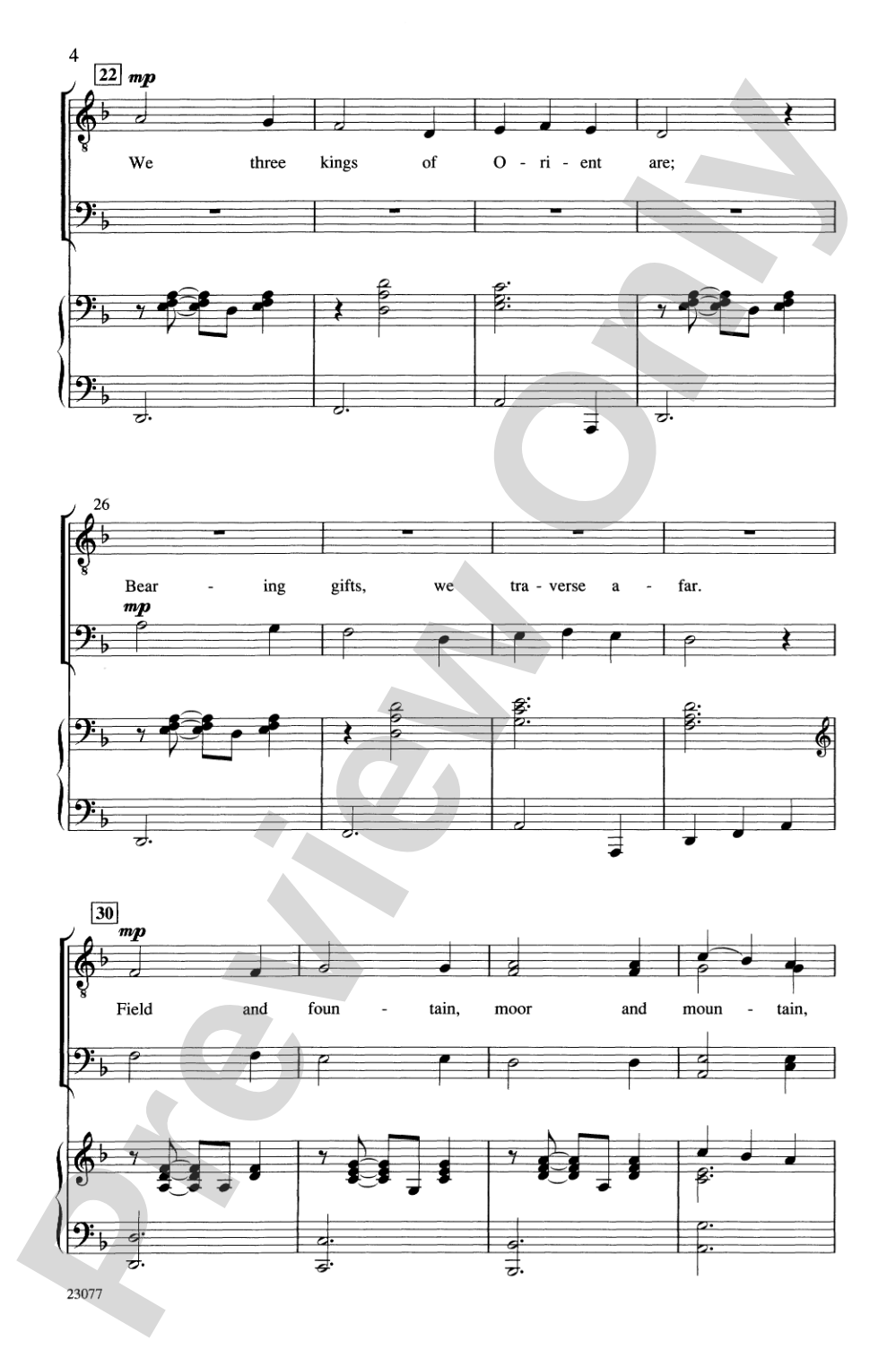 We Three Kings: TTBB Choral Octavo