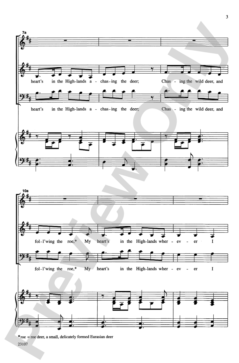 My Heart's in the Highland: 3-Part/SATB Choral Octavo