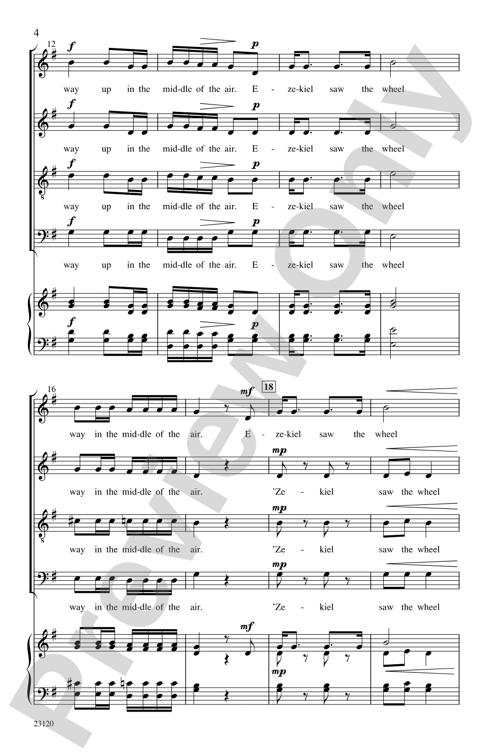 Ezekiel Saw the Wheel: SATB divisi, <I>a cappella</I> Choral Octavo
