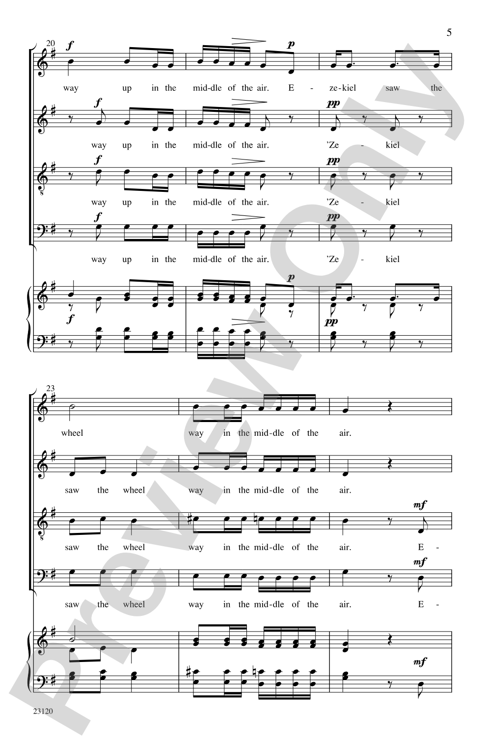 Ezekiel Saw the Wheel: SATB divisi, <I>a cappella</I> Choral Octavo