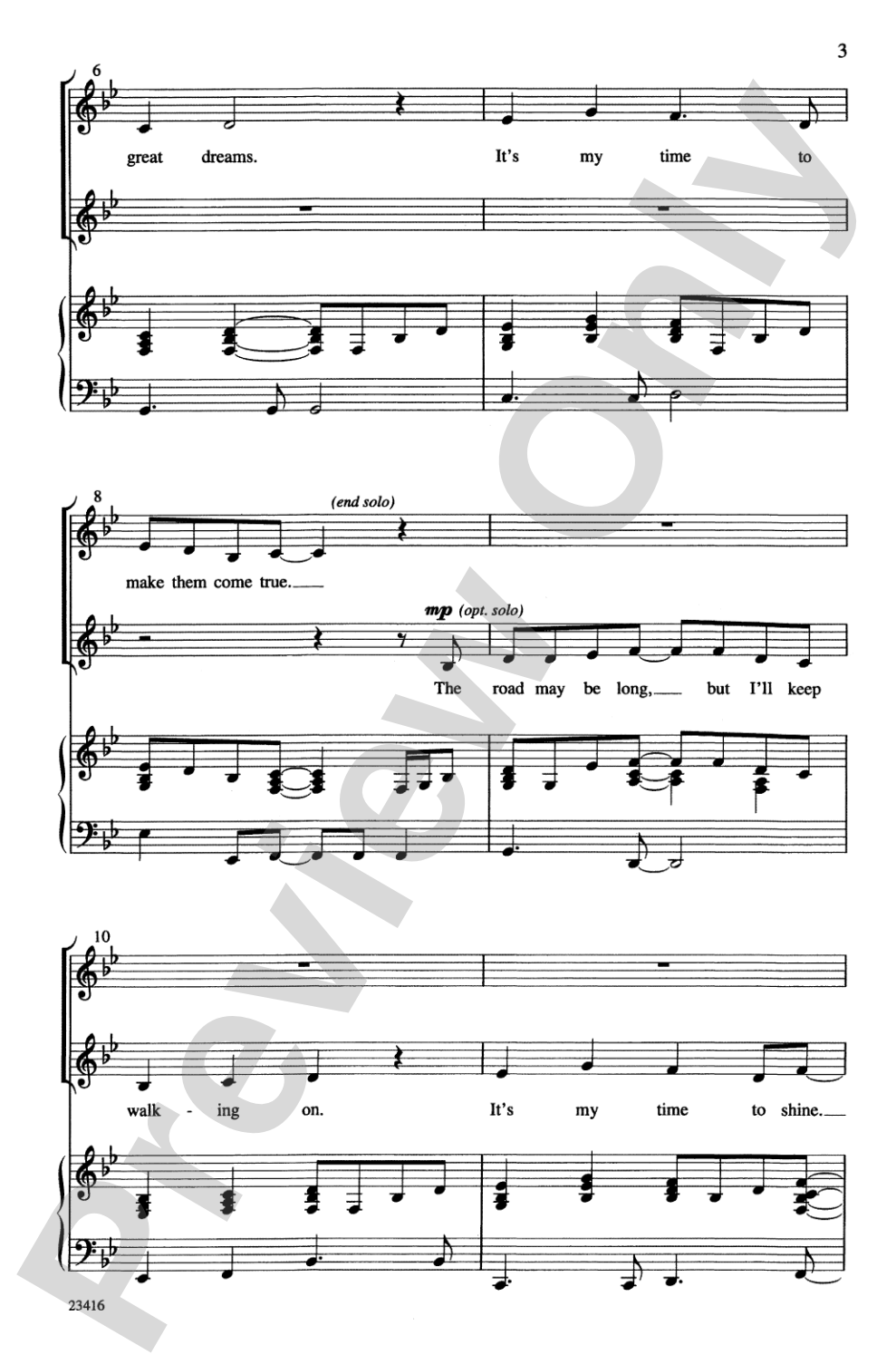 My Time to Shine: 2-Part Choral Octavo