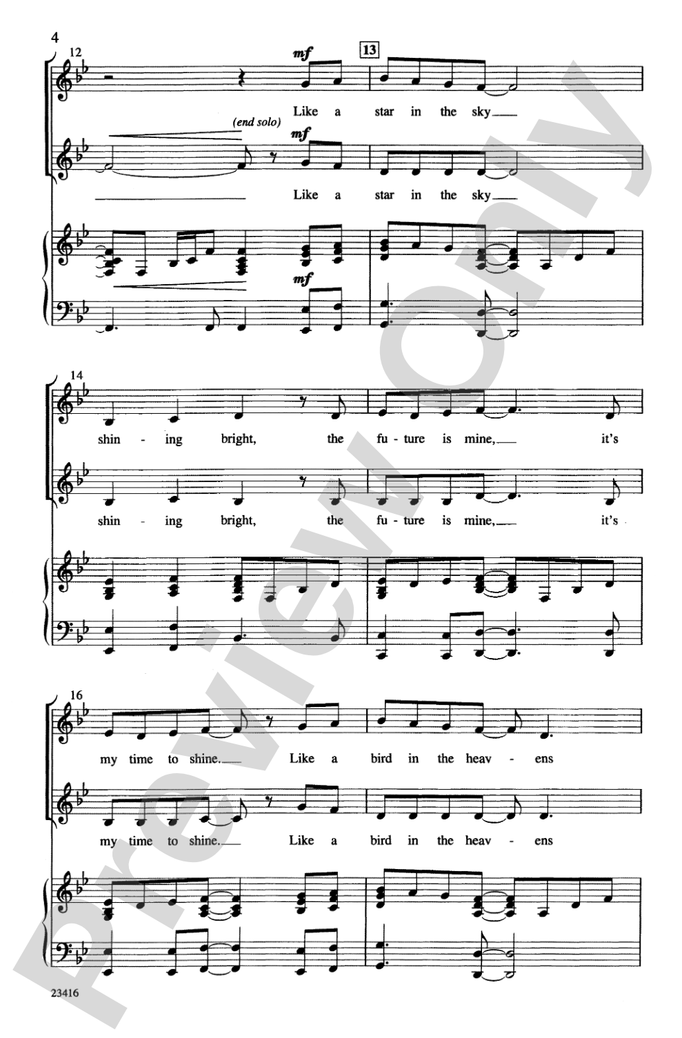 My Time to Shine: 2-Part Choral Octavo