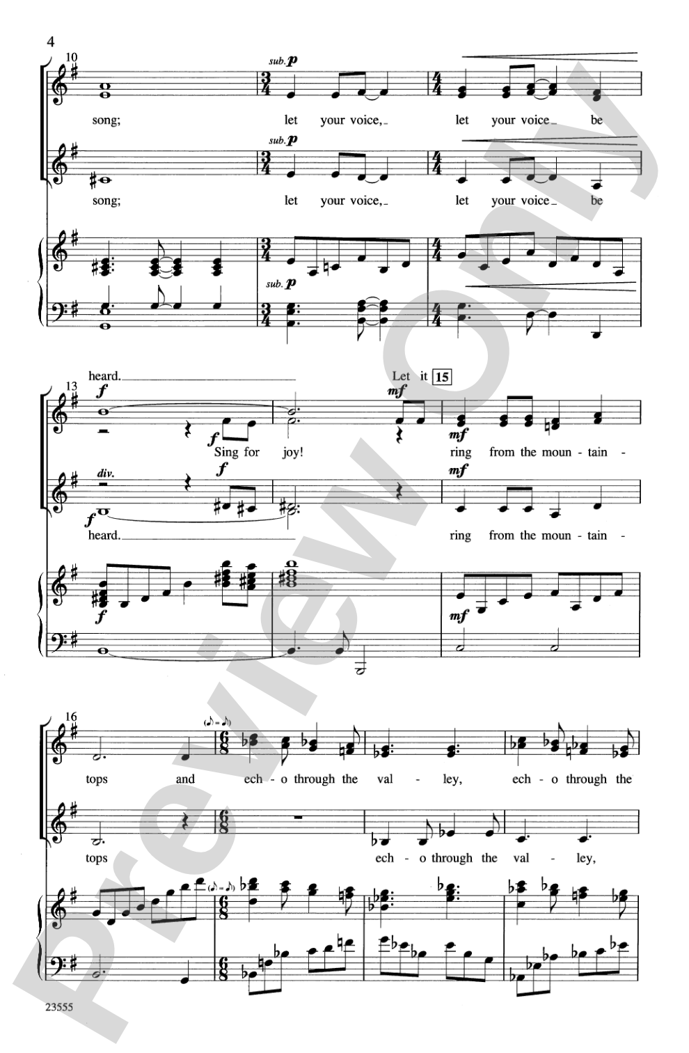Ye Shall Have a Song: SSA Choral Octavo