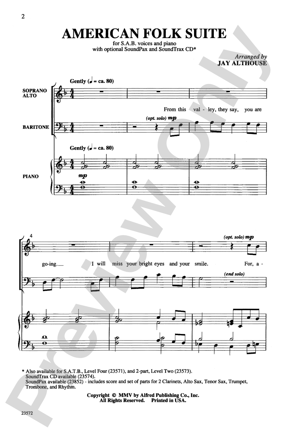American Folk Suite: SAB Choral Octavo