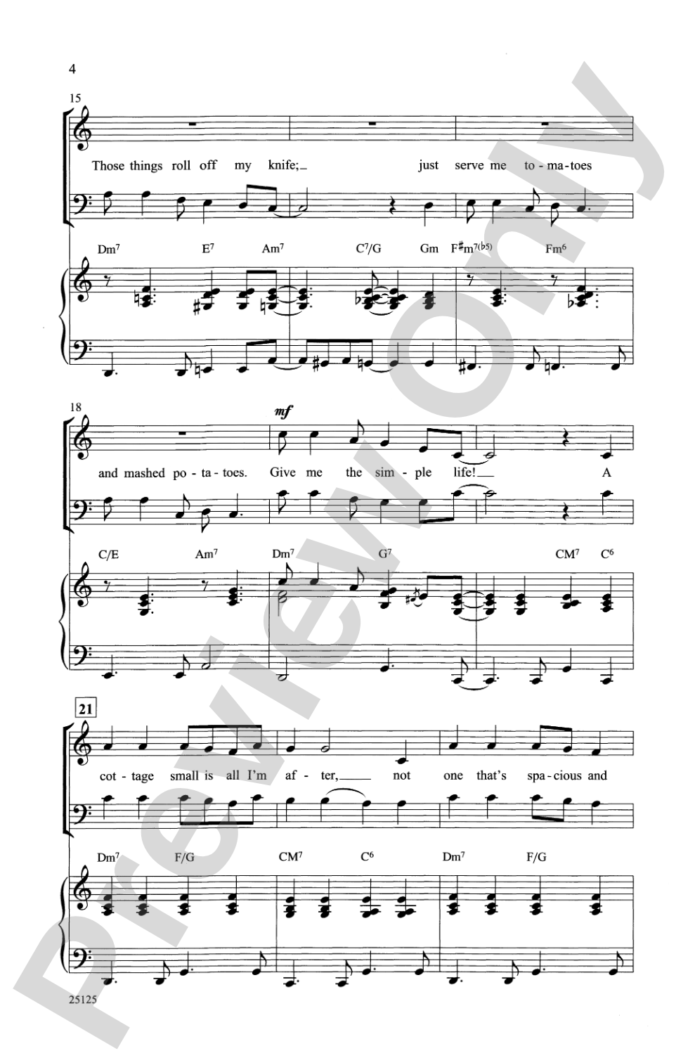 Give Me the Simple Life: SATB Choral Octavo