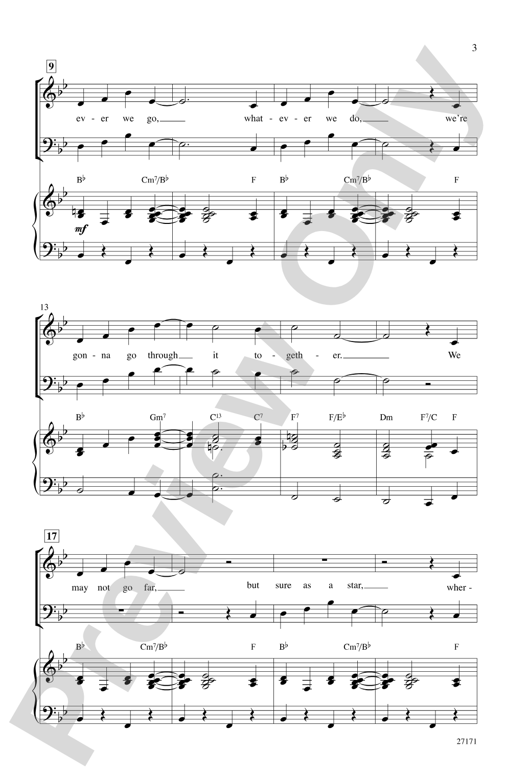 Together Wherever We Go (from <I>Gypsy</I>): SATB Choral Octavo