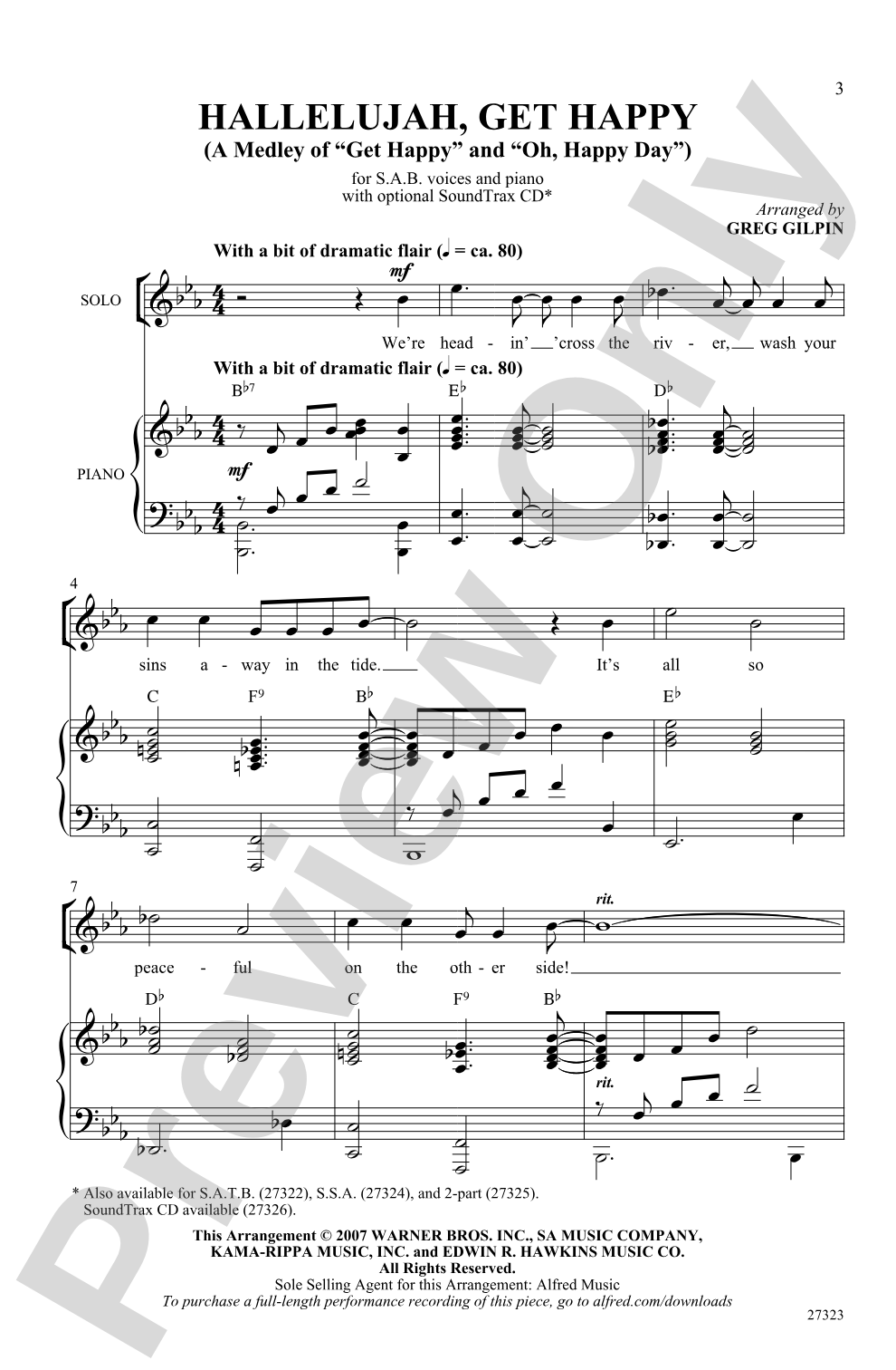 Hallelujah, Get Happy! (A Medley): SAB Choral Octavo