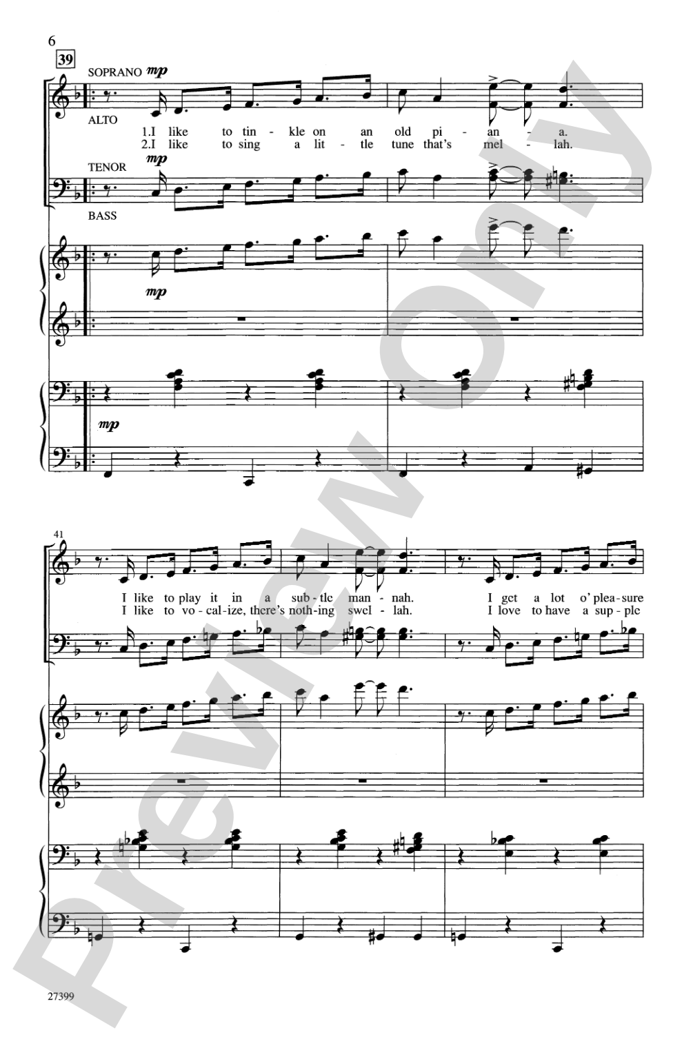 Handful of Keys (from <I>Ain't Misbehavin'</I>): SATB Choral Octavo