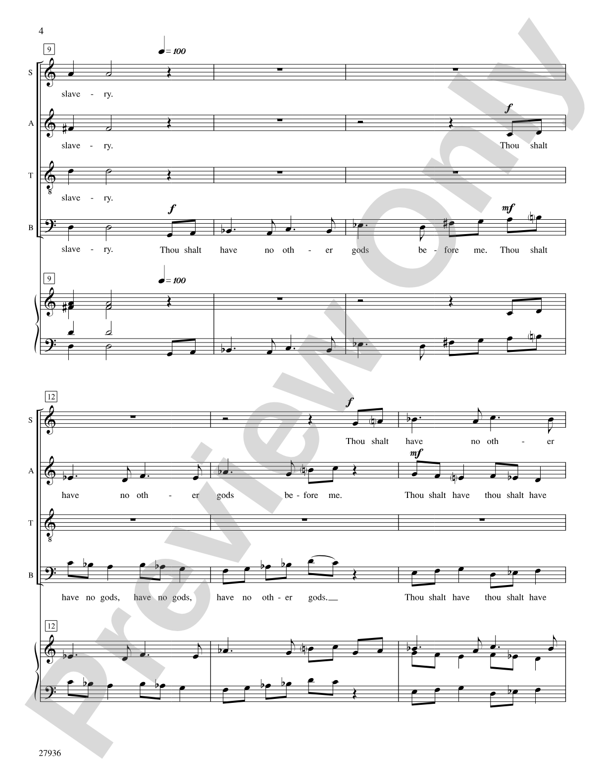 The Commandments: SSAATTBB Choral Octavo