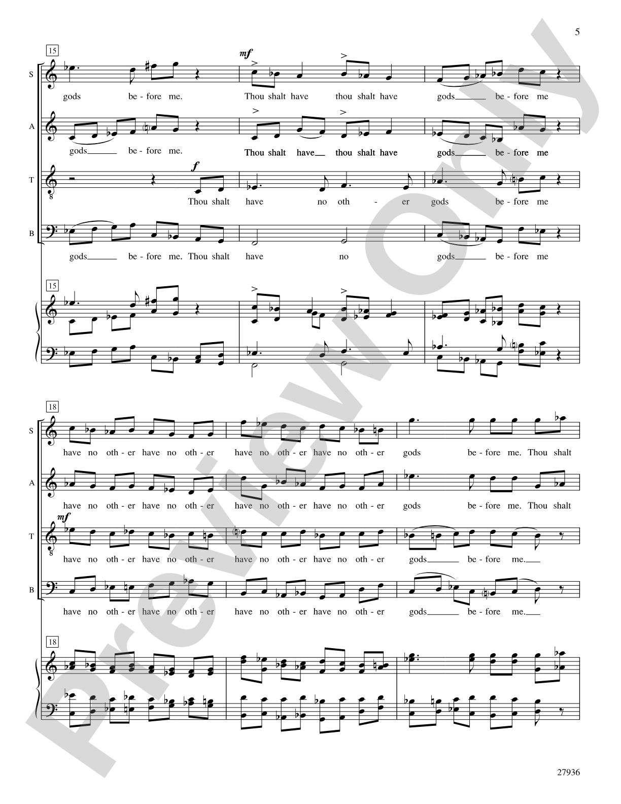 The Commandments: SSAATTBB Choral Octavo