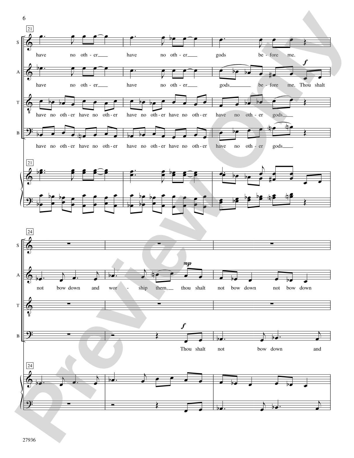 The Commandments: SSAATTBB Choral Octavo