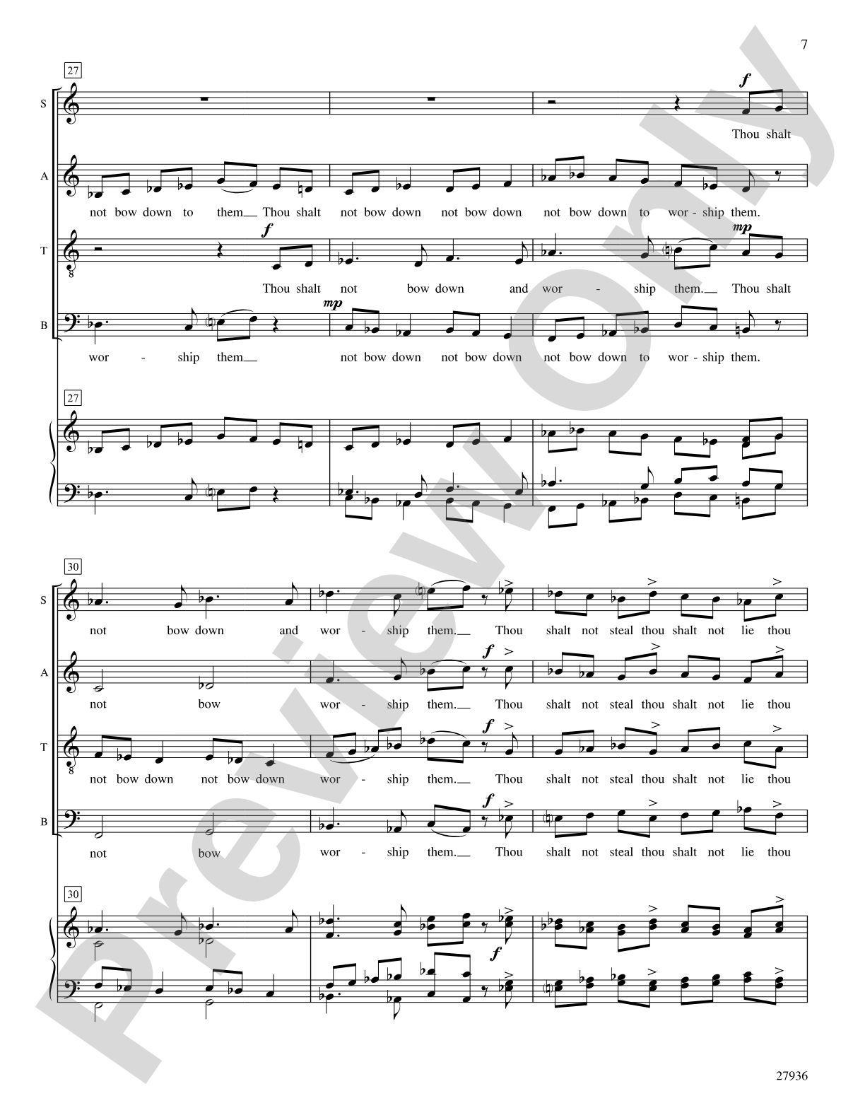 The Commandments: SSAATTBB Choral Octavo