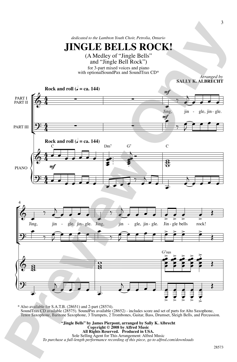 Jingle Bells Rock! (A Medley): 3-Part Mixed Choral Octavo