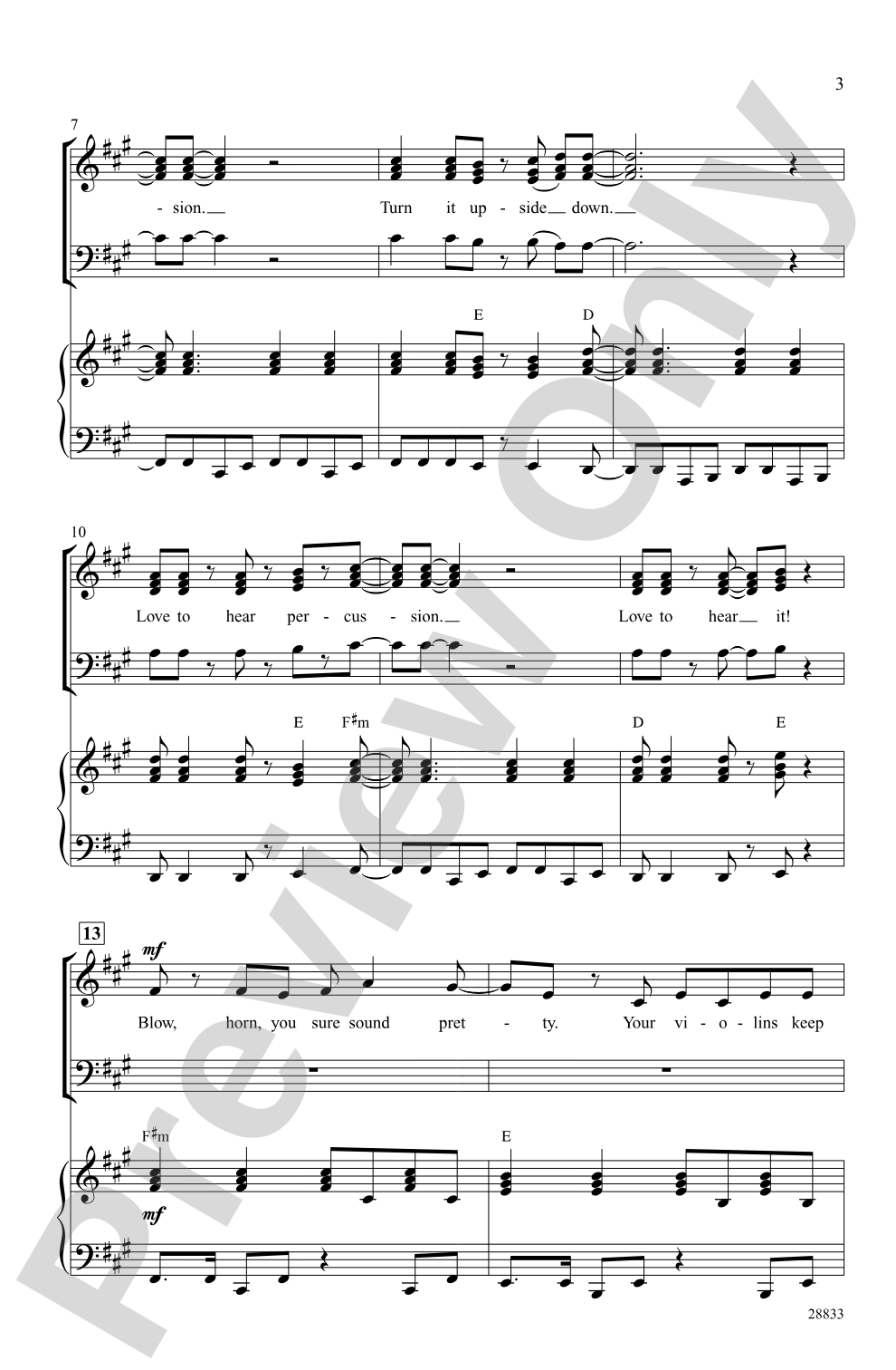 Turn the Beat Around: SSAB Choral Octavo