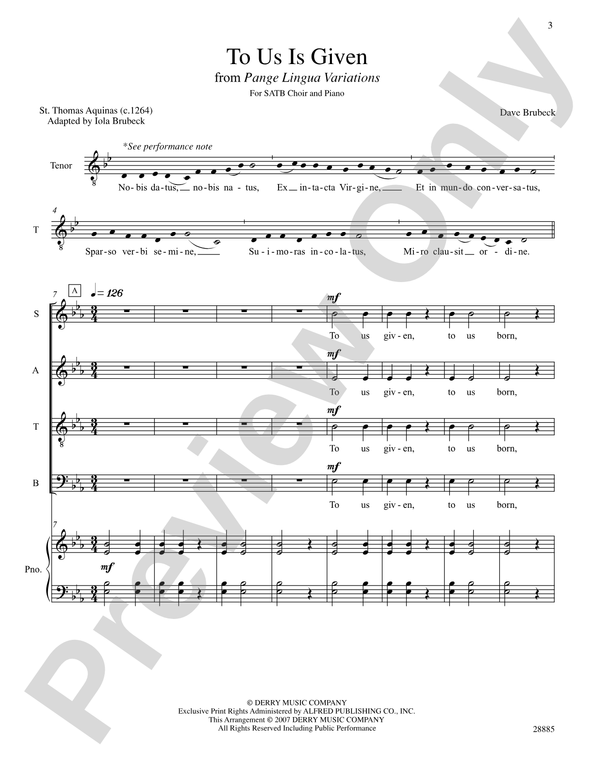 To Us Is Given: SATB Choral Octavo