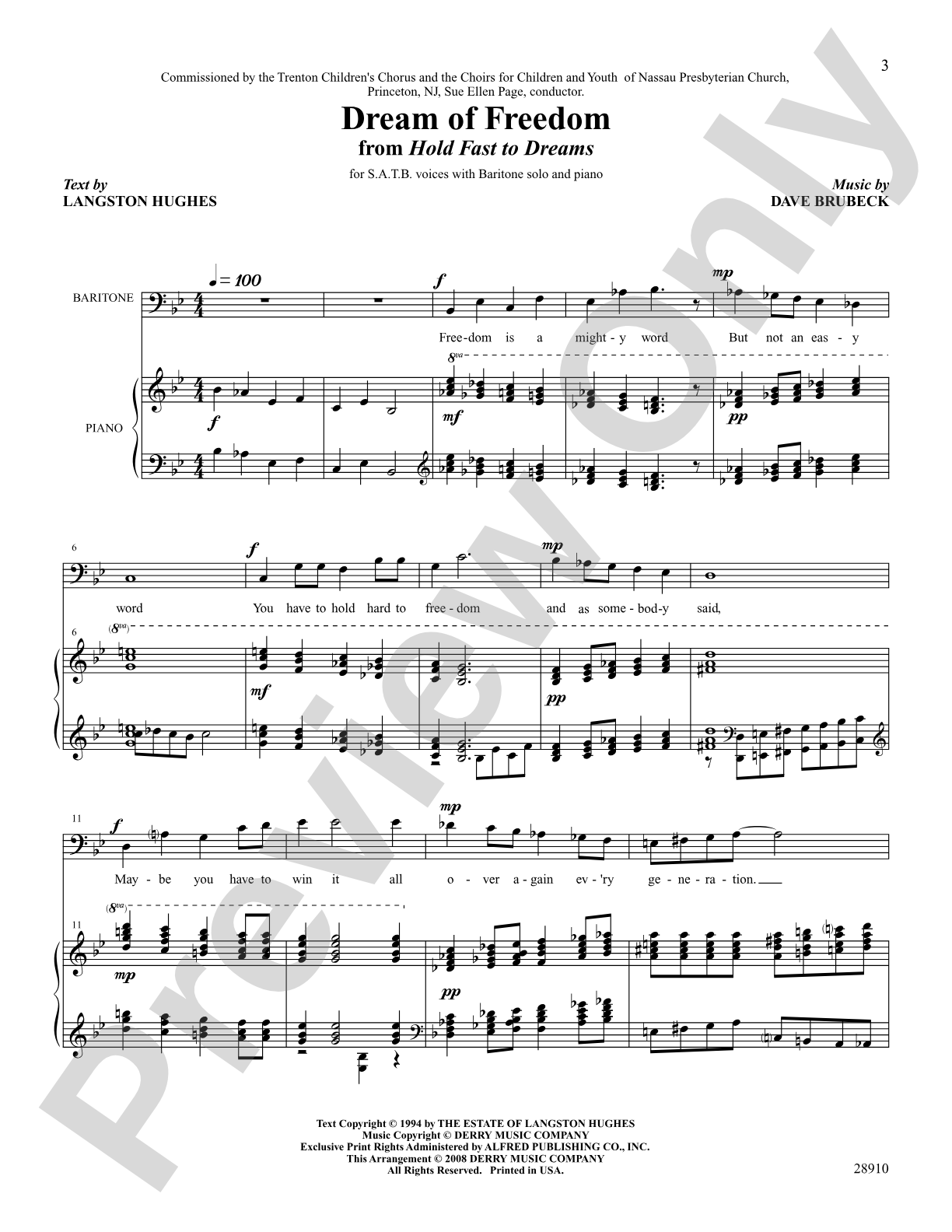 Dream of Freedom: SATB Choral Octavo