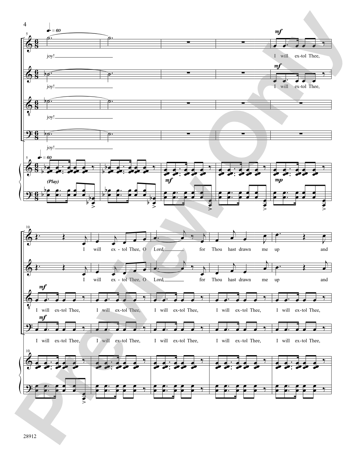 Psalm 30: SATB Choral Octavo