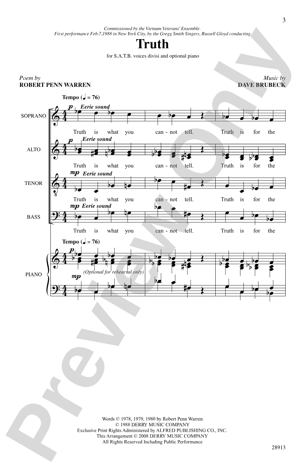 Truth: SATB Choral Octavo
