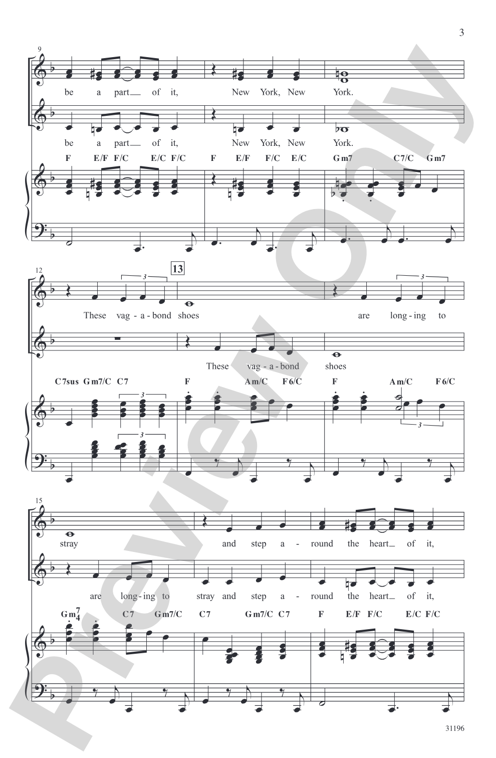 Theme from <i>New York, New York</i>: SSA Choral Octavo