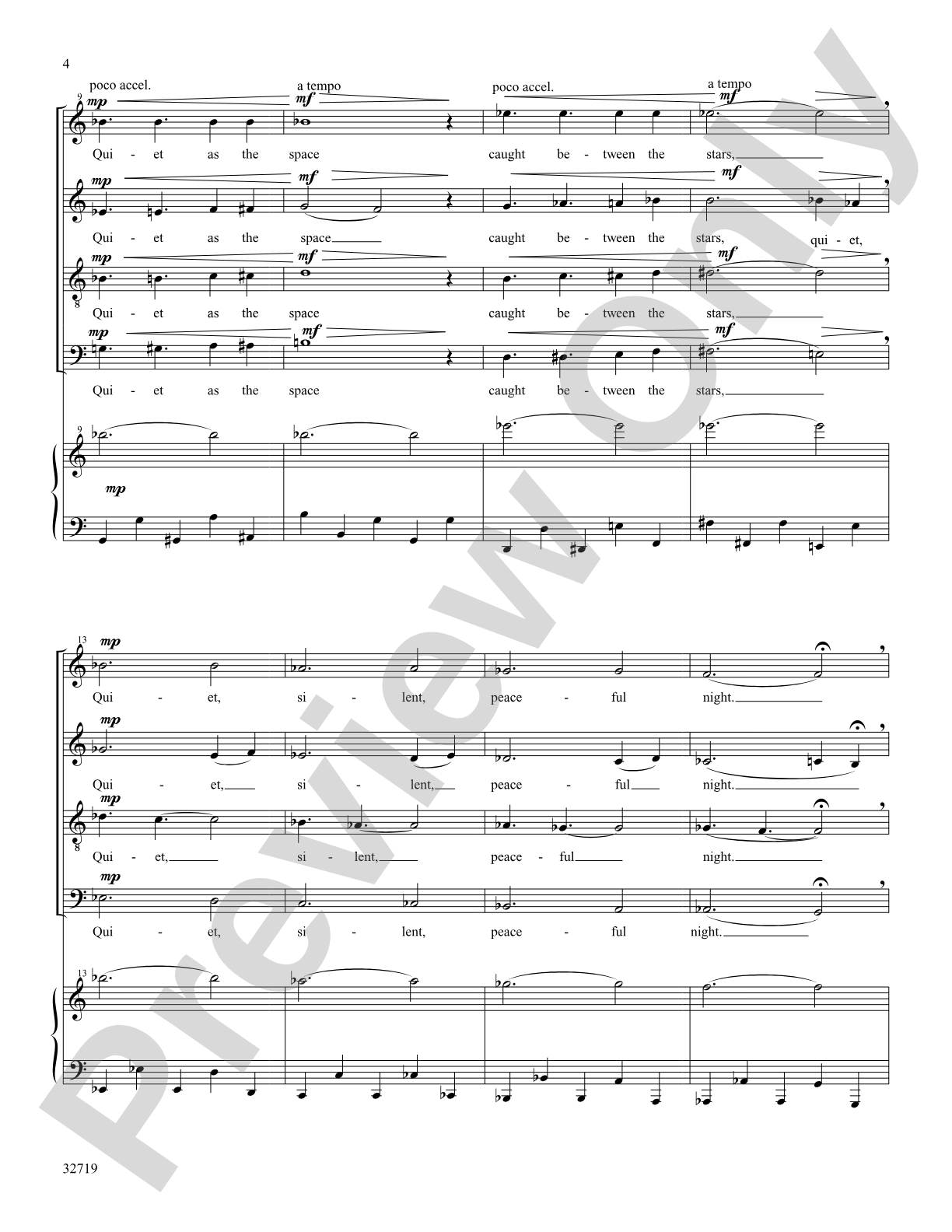 Quiet As the Moon: SSAATTBB Choral Octavo